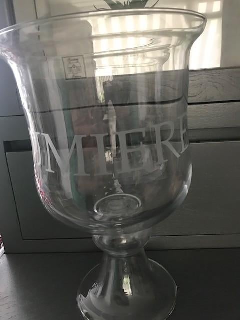 RIVIERA MAISON - prachtige windlicht/ vaas op voet LUMIERE, Ophalen, Overige materialen, 25 tot 50 cm, Zo goed als nieuw