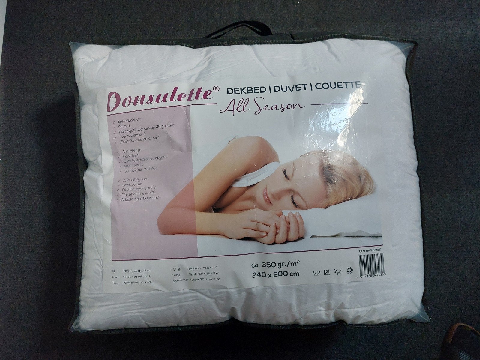 Donsulette All Season Dekbed 240x200 cm, Wit, Ophalen of Verzenden, Deken of Dekbed, Polyester