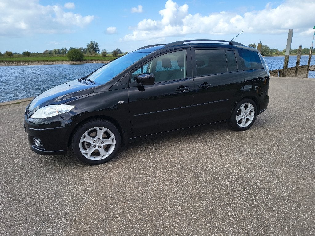 Mazda 5 2.0 2010 Zwart, Auto's, 145 pk, Stof, Zwart, 4 cilinders