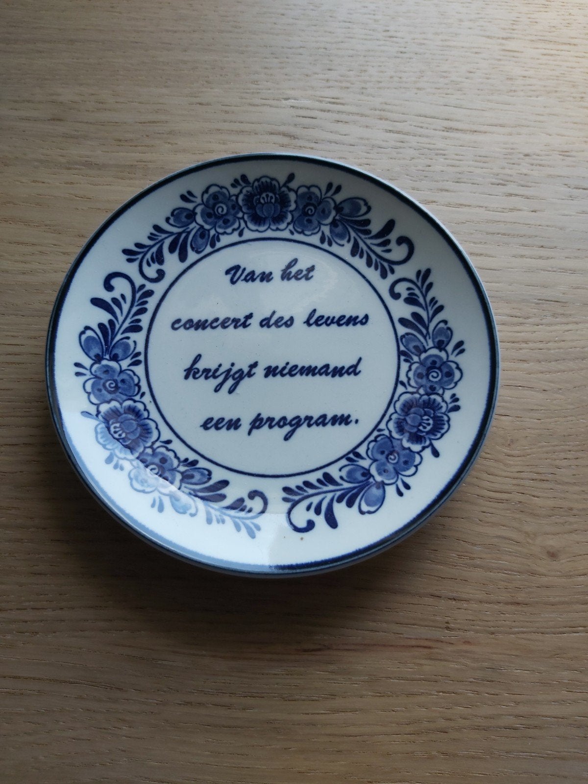 Delfts Blauw Wandbordje met Spreuk - Handwerk, Antiek en Kunst, Antiek | Wandborden en Tegels, Ophalen