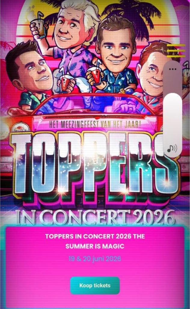 2 tickets Toppers in concert, Twee personen