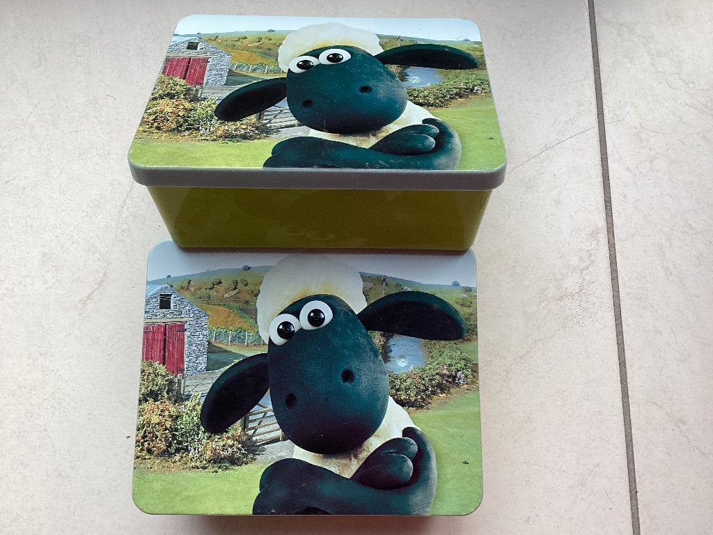 Broodtrommel Shaun het schaap voor kinderen, Groen, Kunststof, Ophalen of Verzenden, Zo goed als nieuw