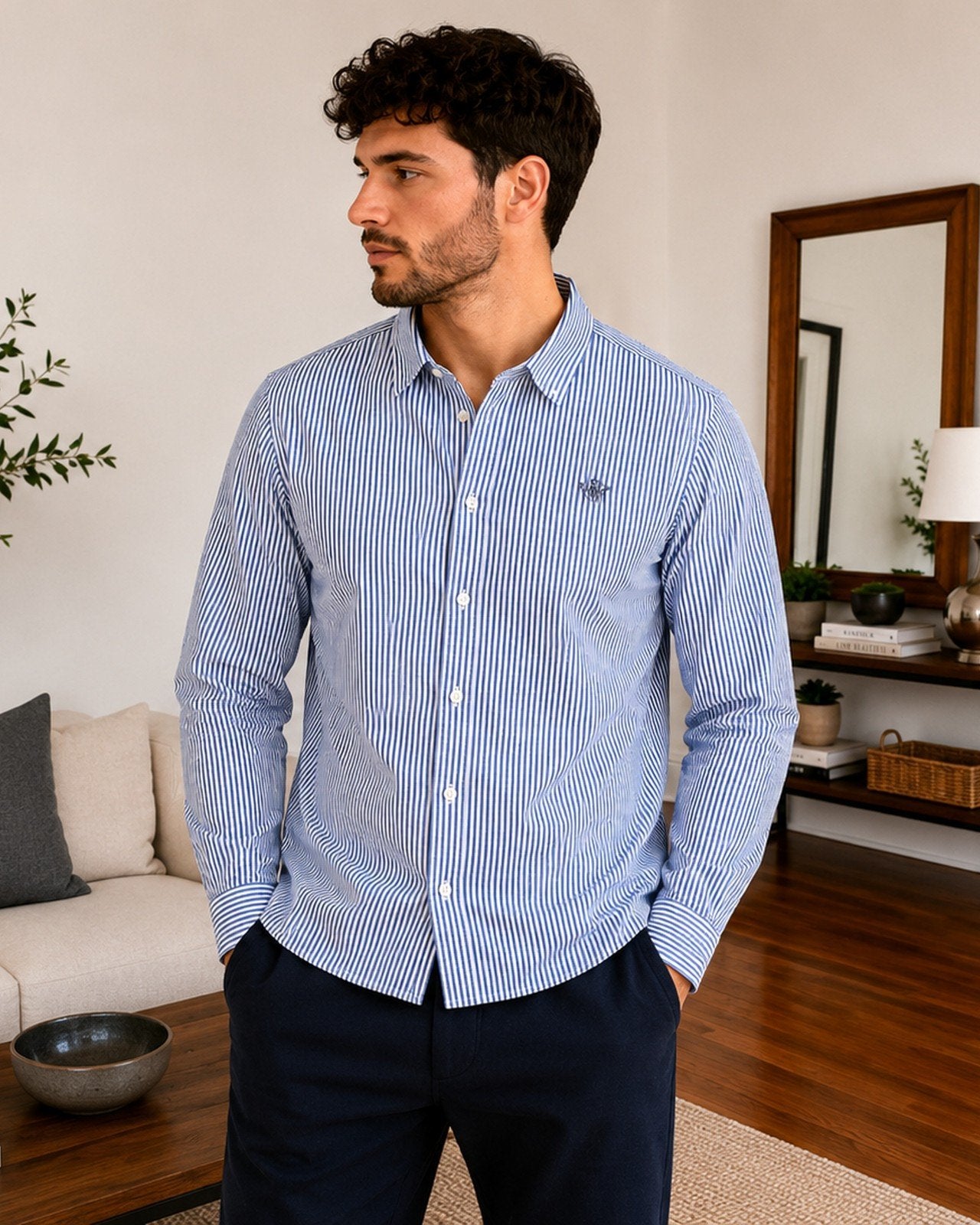 Atelier Munro overhemd, blauw gestreept, maat XL, nieuw, Kleding | Heren, Blauw, Nieuw, Ophalen of Verzenden, Atelier Munro