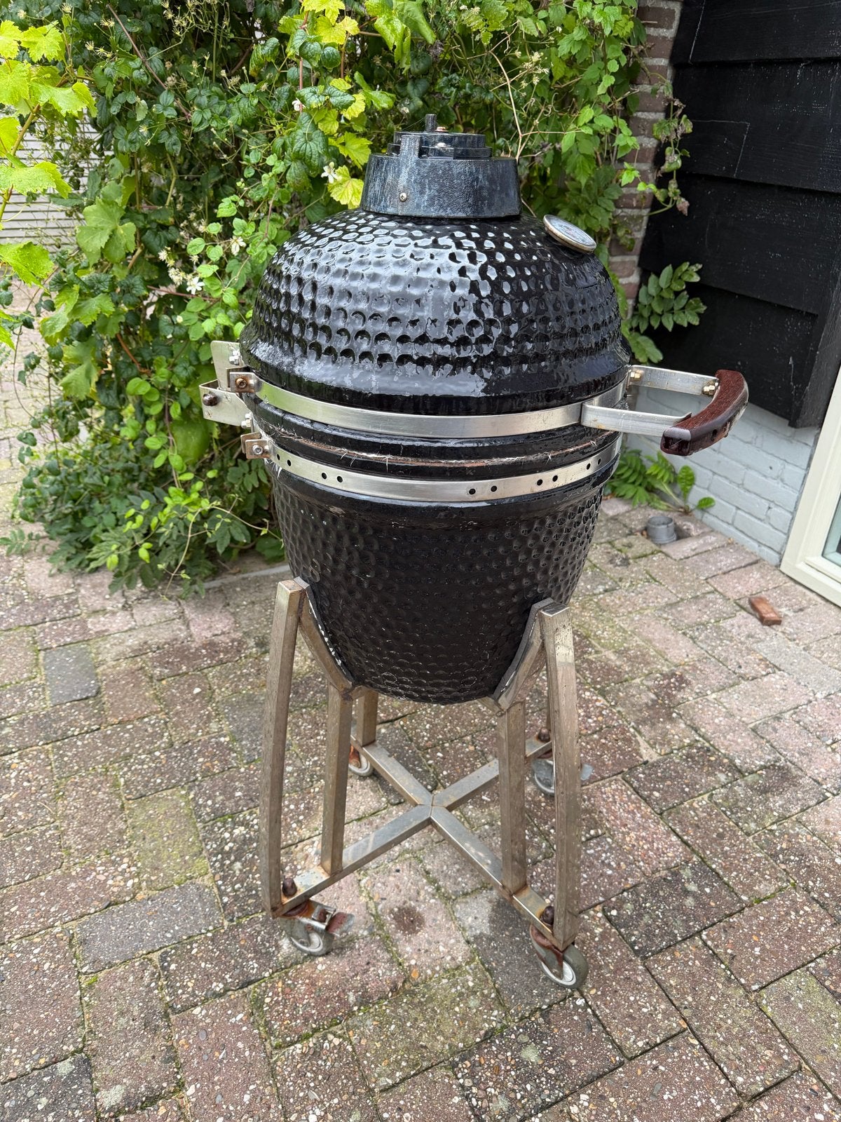 Gebruikte Kamado BBQ (Green Egg stijl) Large, Tuin en Terras, Ophalen, Gebruikt