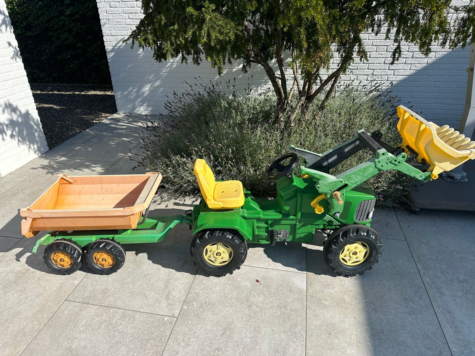 Rolly Toys John Deere traptractor met voorlader en aanhanger, Ophalen, Gebruikt, Trapvoertuig