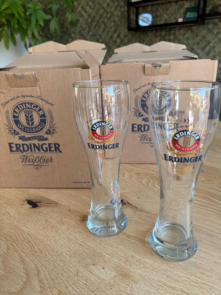 Erdinger Weissbier glazen - Set van 12 0,3L), Ophalen of Verzenden, Zo goed als nieuw, Overige merken, Glas