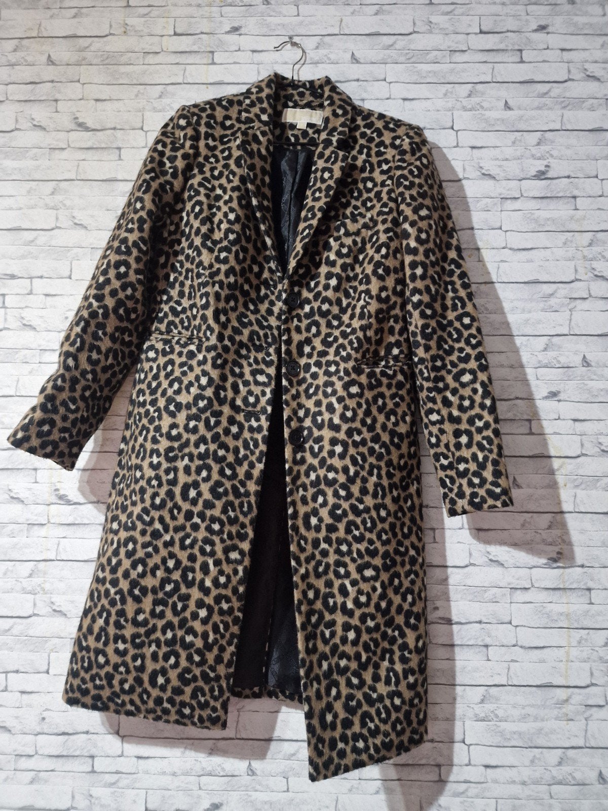 Michael kors brushed leopard coat maat 32/34, Kleding | Dames, Jassen | Winter, Ophalen of Verzenden, Zo goed als nieuw, Maat 34 (XS) of kleiner