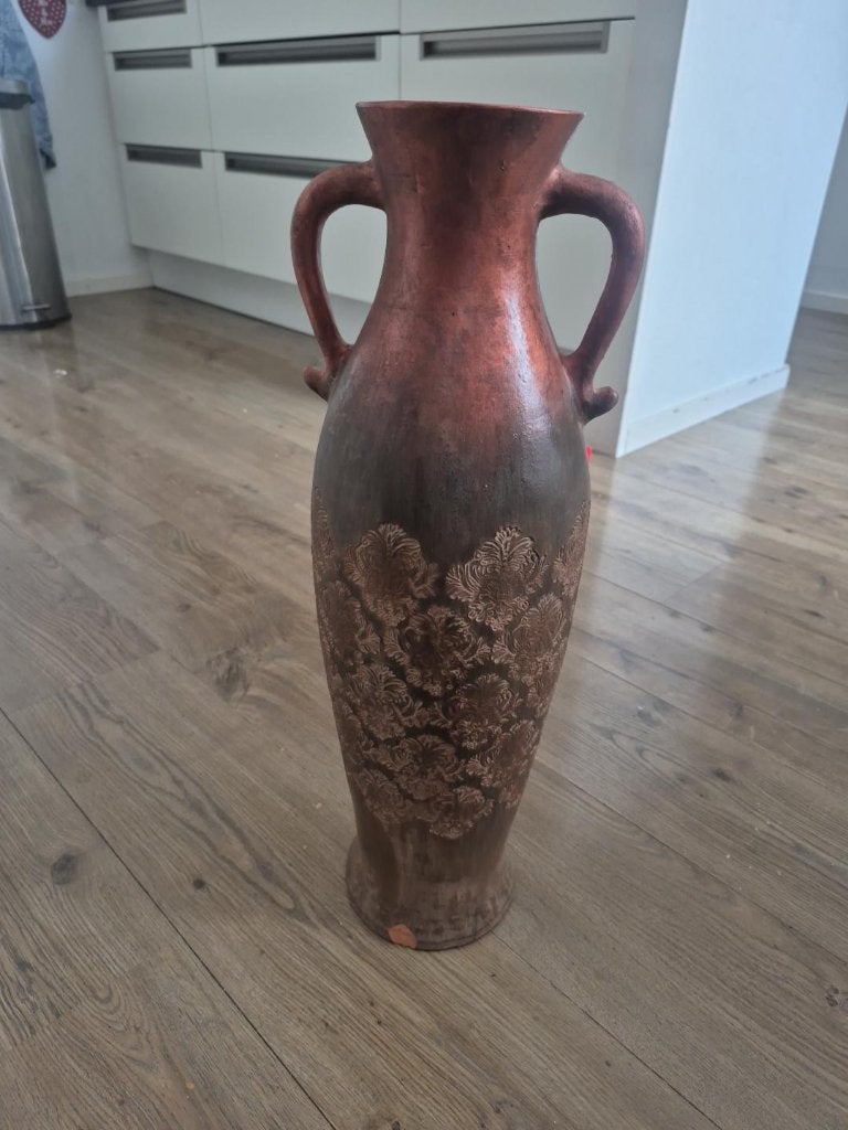 Grote vaas van aardewerk in roestkleur, Ophalen, Overige materialen, Overige kleuren, 85 cm