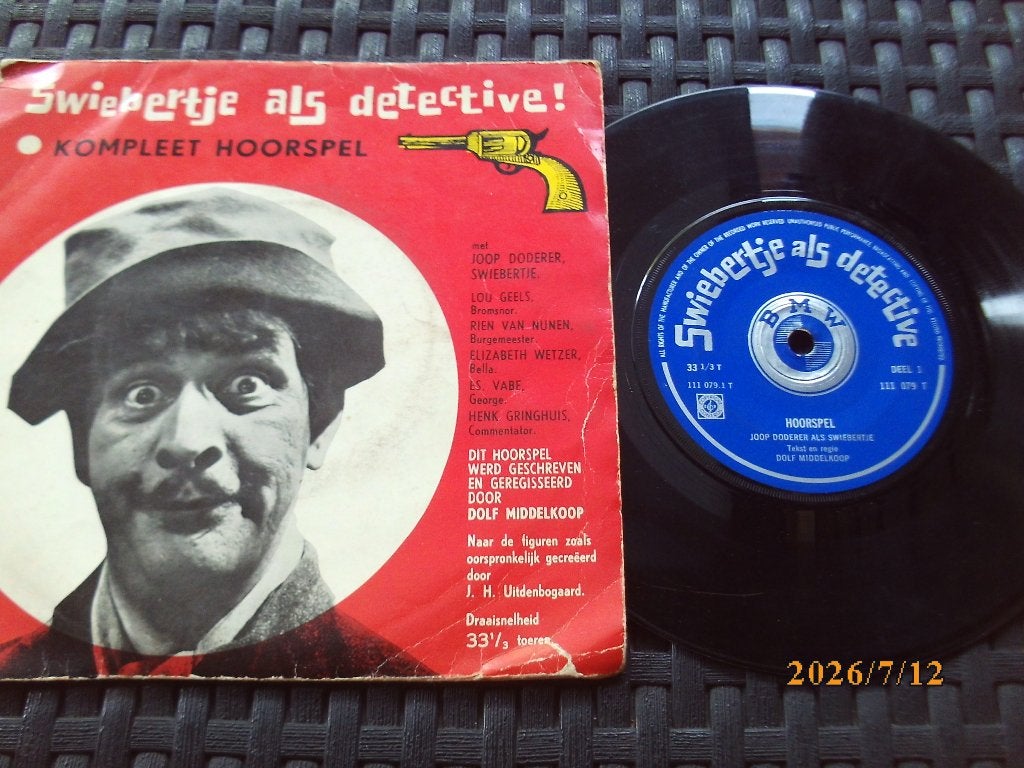 Swiebertje als Detective Hoorspel Joop Doderer 1963 Eefde Ga, Gebruikt, Overige genres, 7 inch, Ophalen of Verzenden