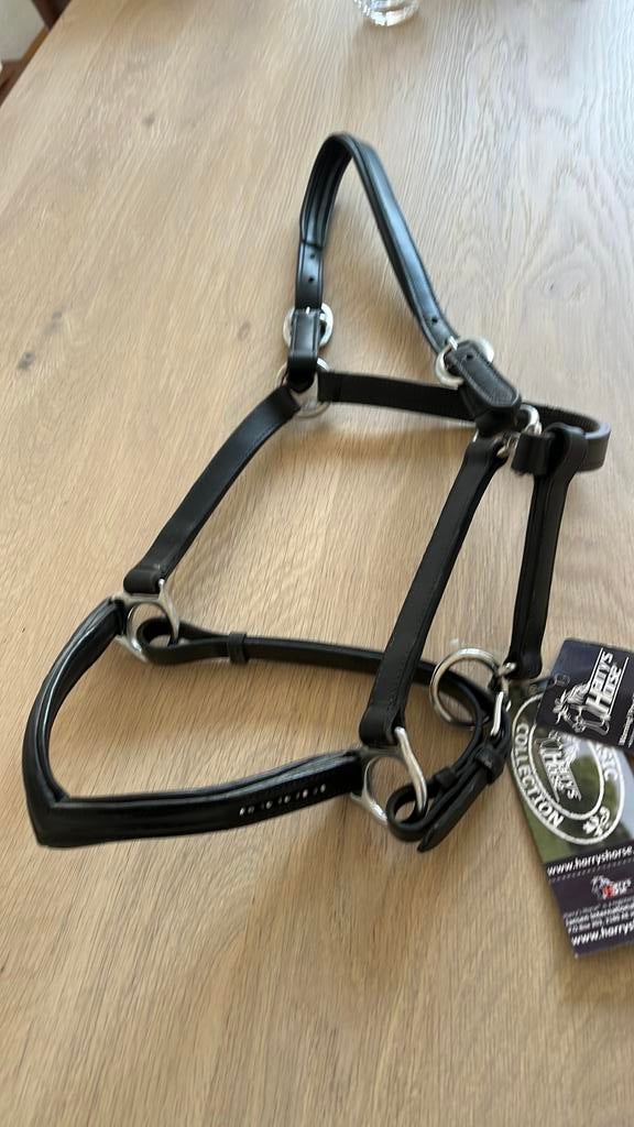 Leder halster met steentjes maat cob zwart, Ophalen of Verzenden, Nieuw
