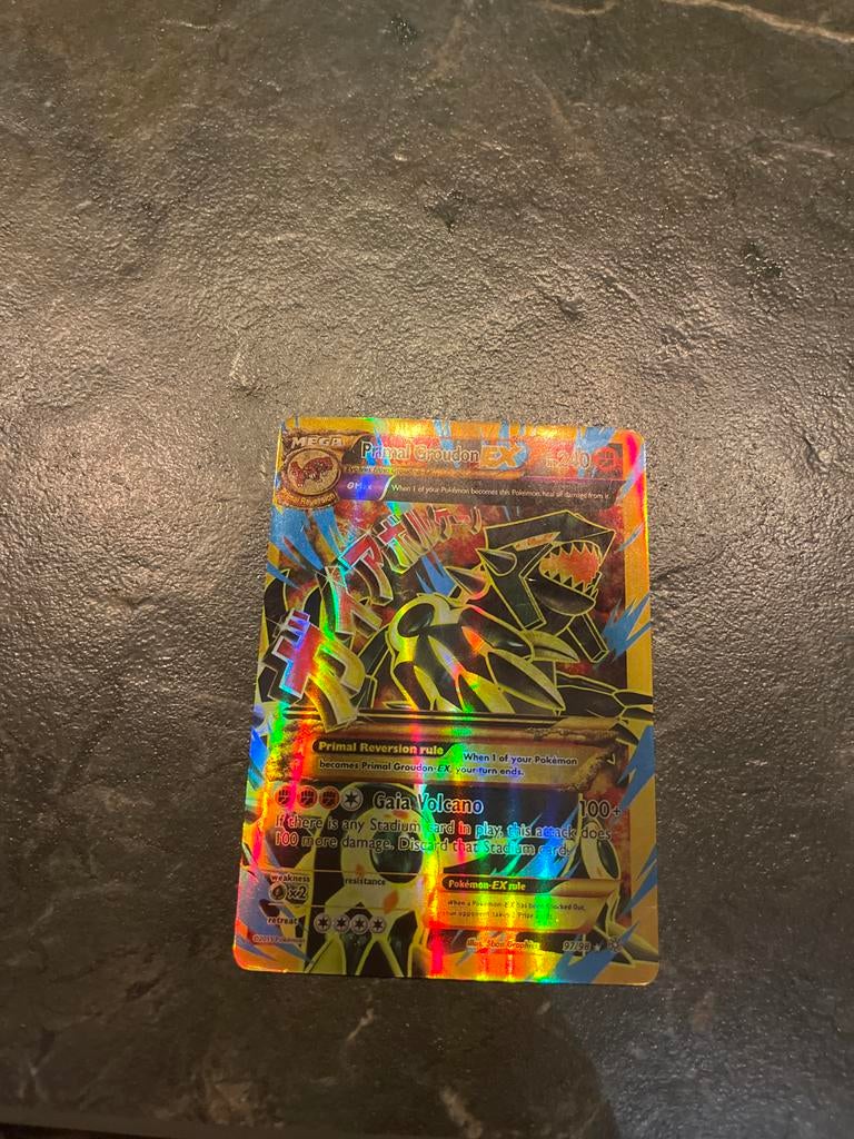Primal Groudon EX Pokémonkaart, Hobby en Vrije tijd, Verzamelkaartspellen | Pokémon, Ophalen of Verzenden, Zo goed als nieuw, Losse kaart