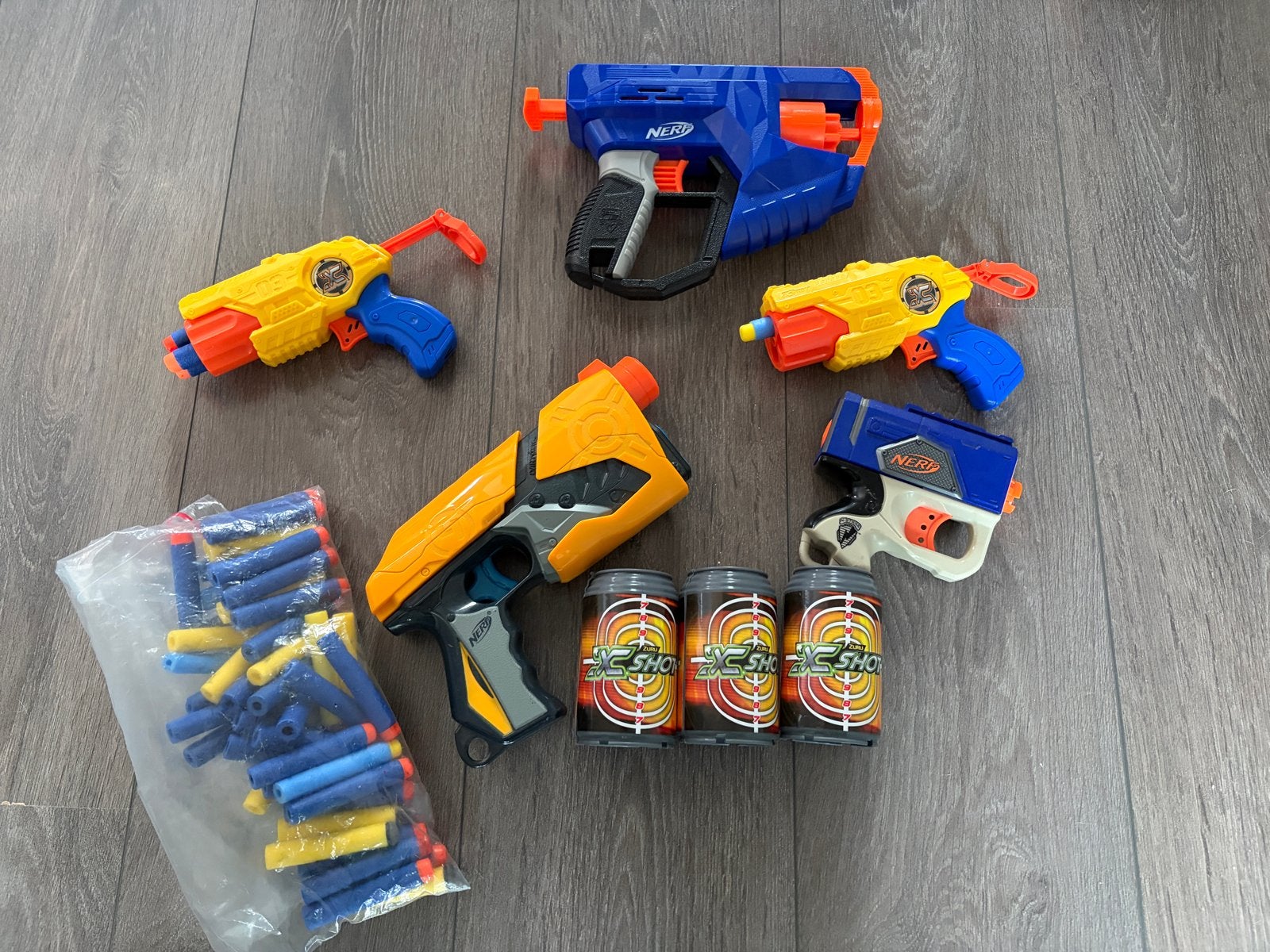 Nerf Blasters Set met Accessoires, Ophalen of Verzenden, Gebruikt, Jongen of Meisje