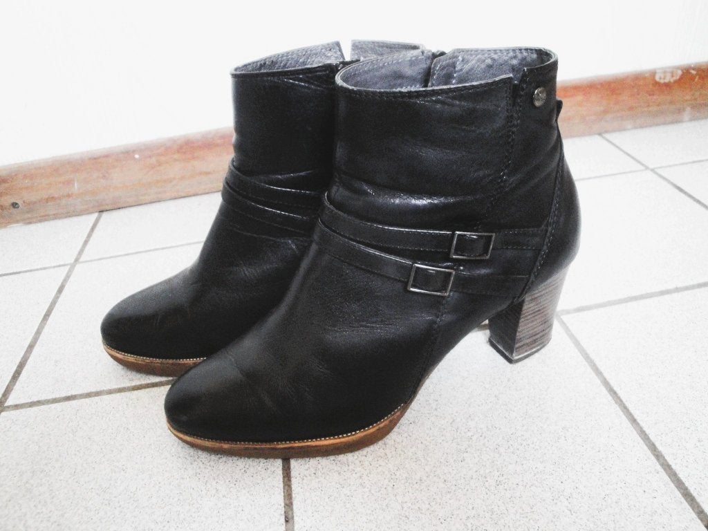 Zwarte leren laarsjes NO STRESS maat 41, Kleding | Dames, Zwart, Lage of Enkellaarzen, Ophalen of Verzenden, Zo goed als nieuw