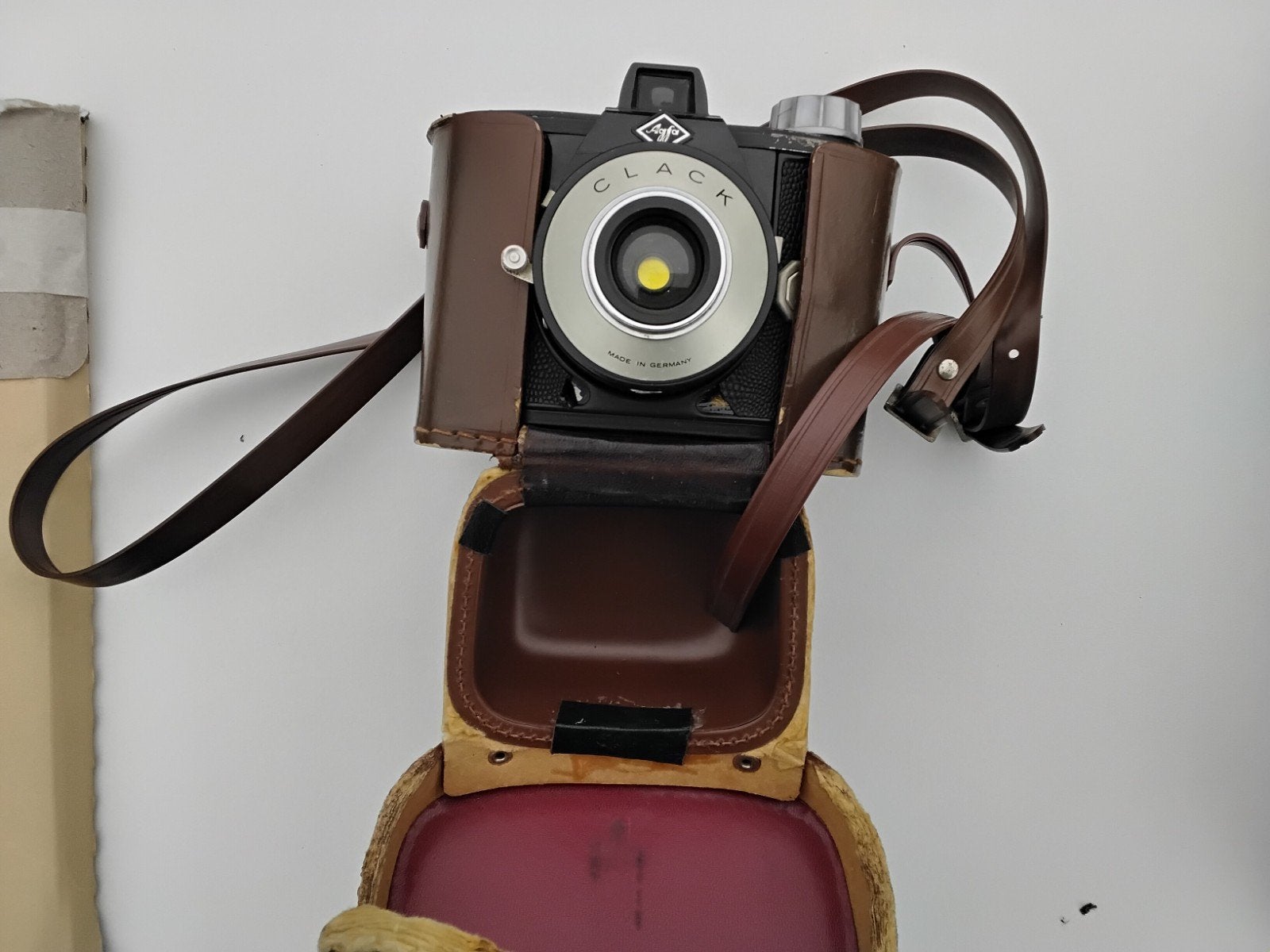 Vintage Agfa Clack camera met lederen tas, Ophalen