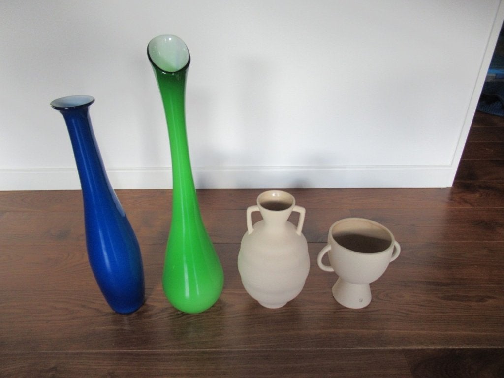 vazen als nieuw glas en aardewerk, Huis en Inrichting, Woonaccessoires | Vazen, Ophalen, Blauw, Glas