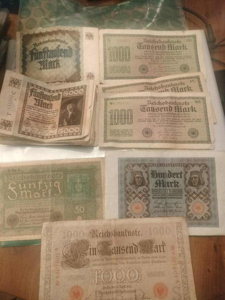 Set Duitse bankbiljetten uit 1910-1922, diverse waarden, Postzegels en Munten, Ophalen of Verzenden, Duitsland, Setje