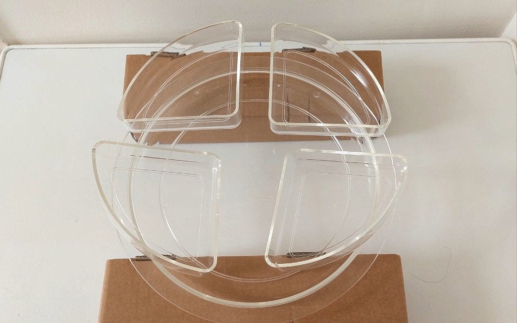 Vintage André Morin snack Design plexi schaal '80  33 cm, Overige merken, Eu, Ophalen of Verzenden, Overige stijlen