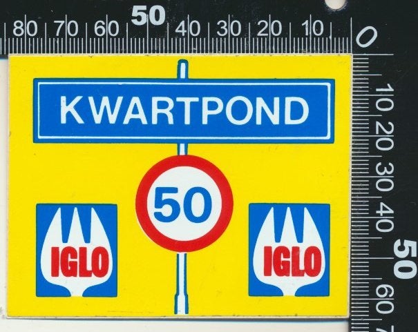 Sticker: Iglo - Kwartpond, Verzamelen, Stickers, Zo goed als nieuw, Bedrijf of Vereniging, Ophalen of Verzenden