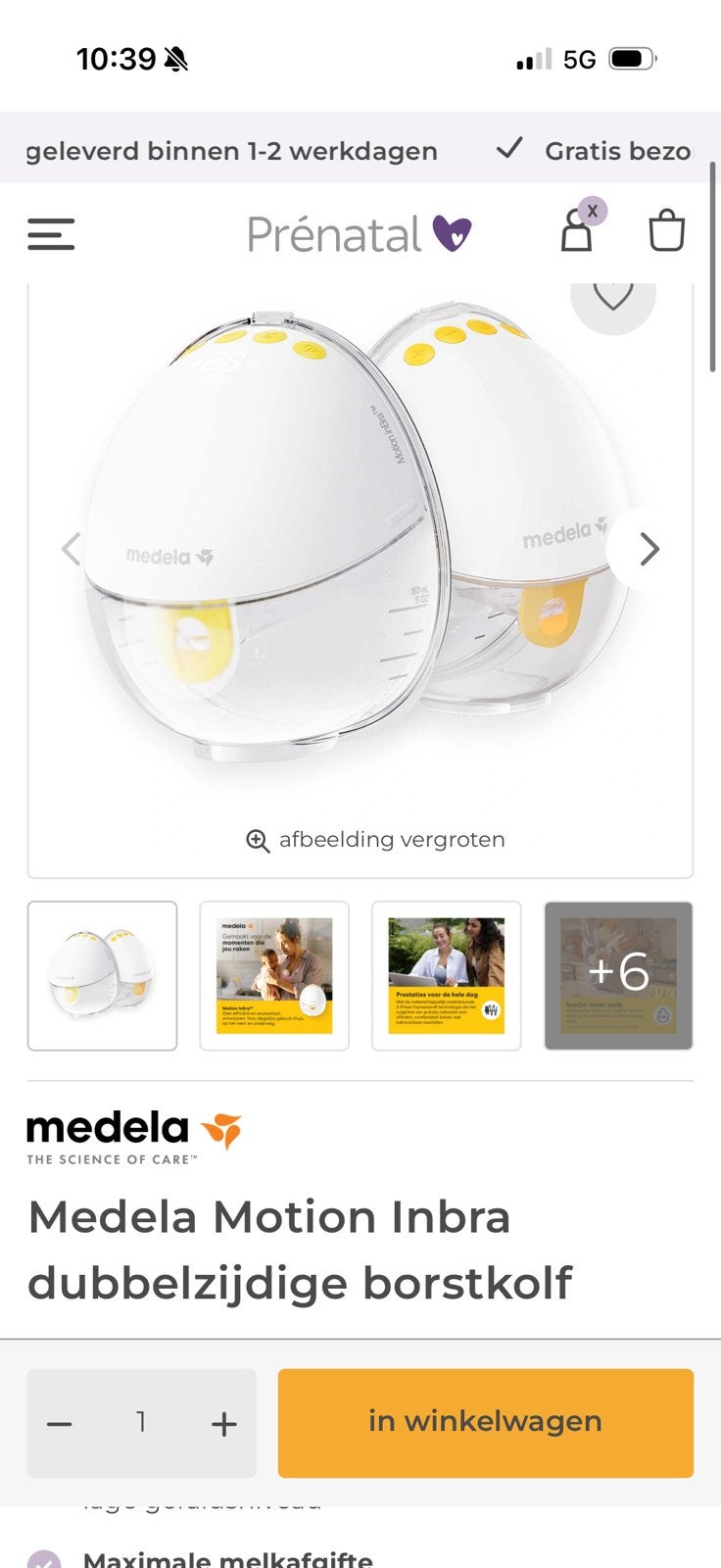 Borstkolf medela motion inbra dubbelzijdig., Ophalen, Zo goed als nieuw, Borstkolf