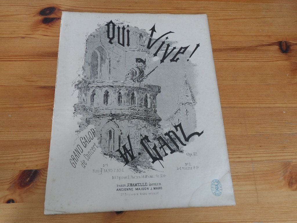 Qui vive - w. Ganz, Muziek en Instrumenten, Gebruikt, Ophalen of Verzenden, Artiest of Componist, Piano