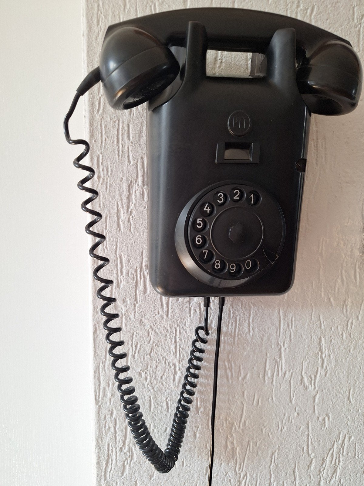 Vintage PTT wandtelefoon., Ophalen, Gebruikt, Met draaischijf