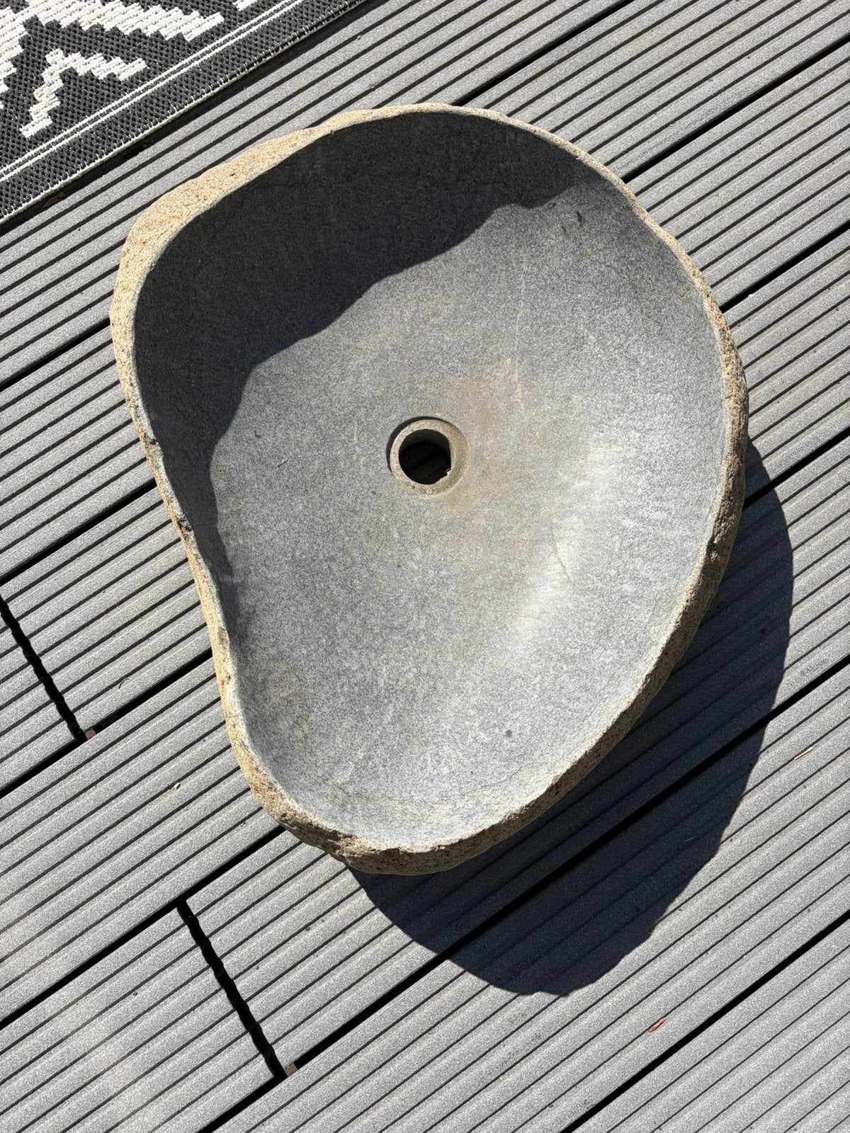 Zware natuursteen waskom/riviersteen wasstafel, Ophalen, Zo goed als nieuw, Steen/keramiek, Grijs