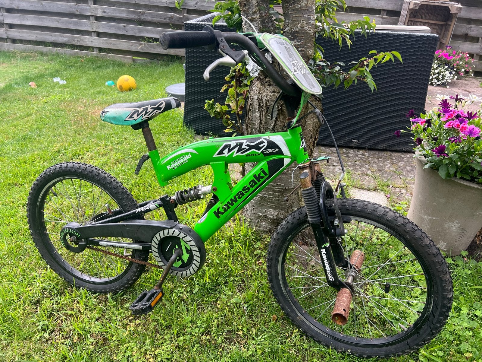 Kawasaki MX20 Kinderfiets - Groen, 20 inch, Fietsen en Brommers, Ophalen, Gebruikt, Velgrem, 20 inch of meer