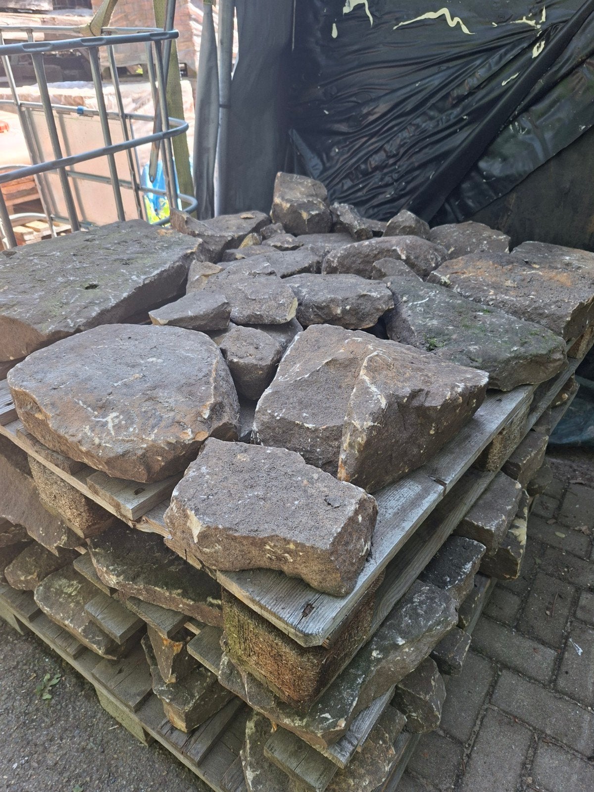 Bentheimer steendelen, voor bijv. een tuinpad 6 m2, Tuin en Terras, Ophalen, Gebruikt, Zandsteen, Overige typen