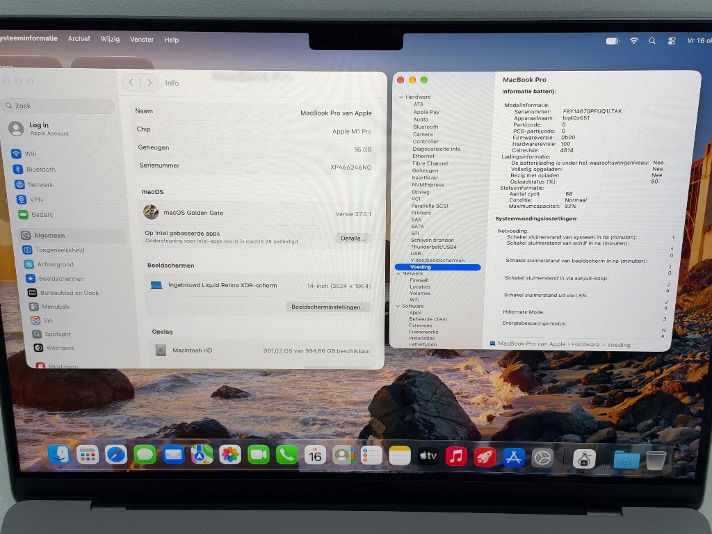 Macbook Pro 14" 2021 M1 Pro 16GB+1000GB SSD SpaceGray, Computers en Software, MacBook Pro, 1 TB of meer, Overige groottes, Ophalen of Verzenden
