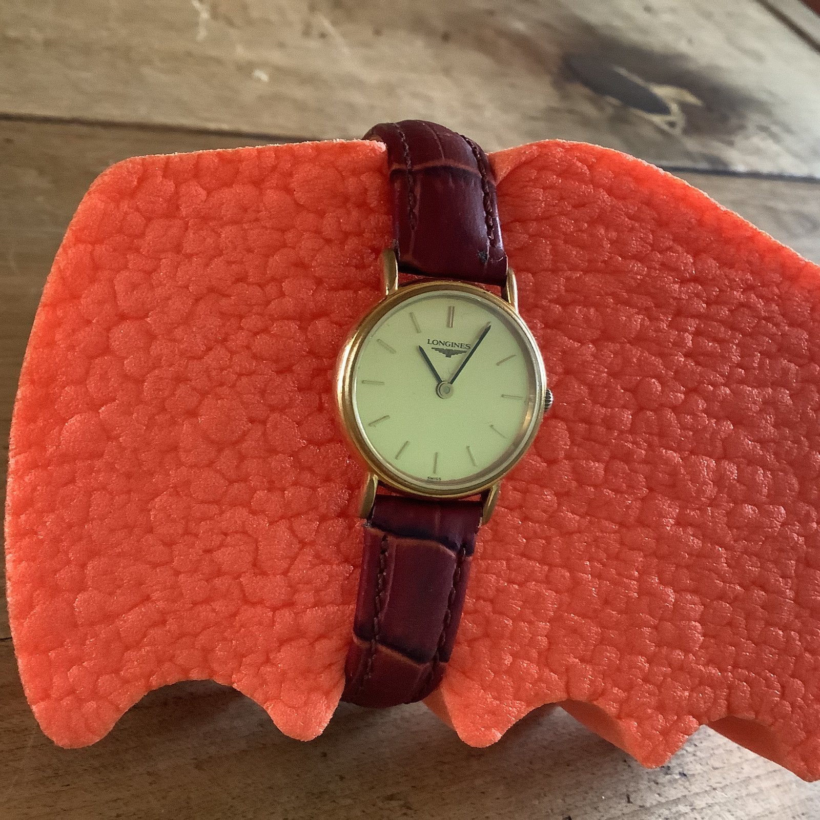 Longines dameshorloge met lederen bandje, Overige merken, Overige materialen, Polshorloge, Ophalen of Verzenden