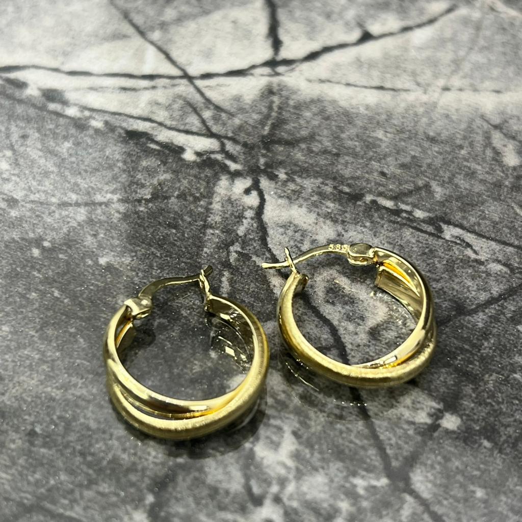 14k gouden oorbellen prachtig model, Ophalen of Verzenden, Zo goed als nieuw
