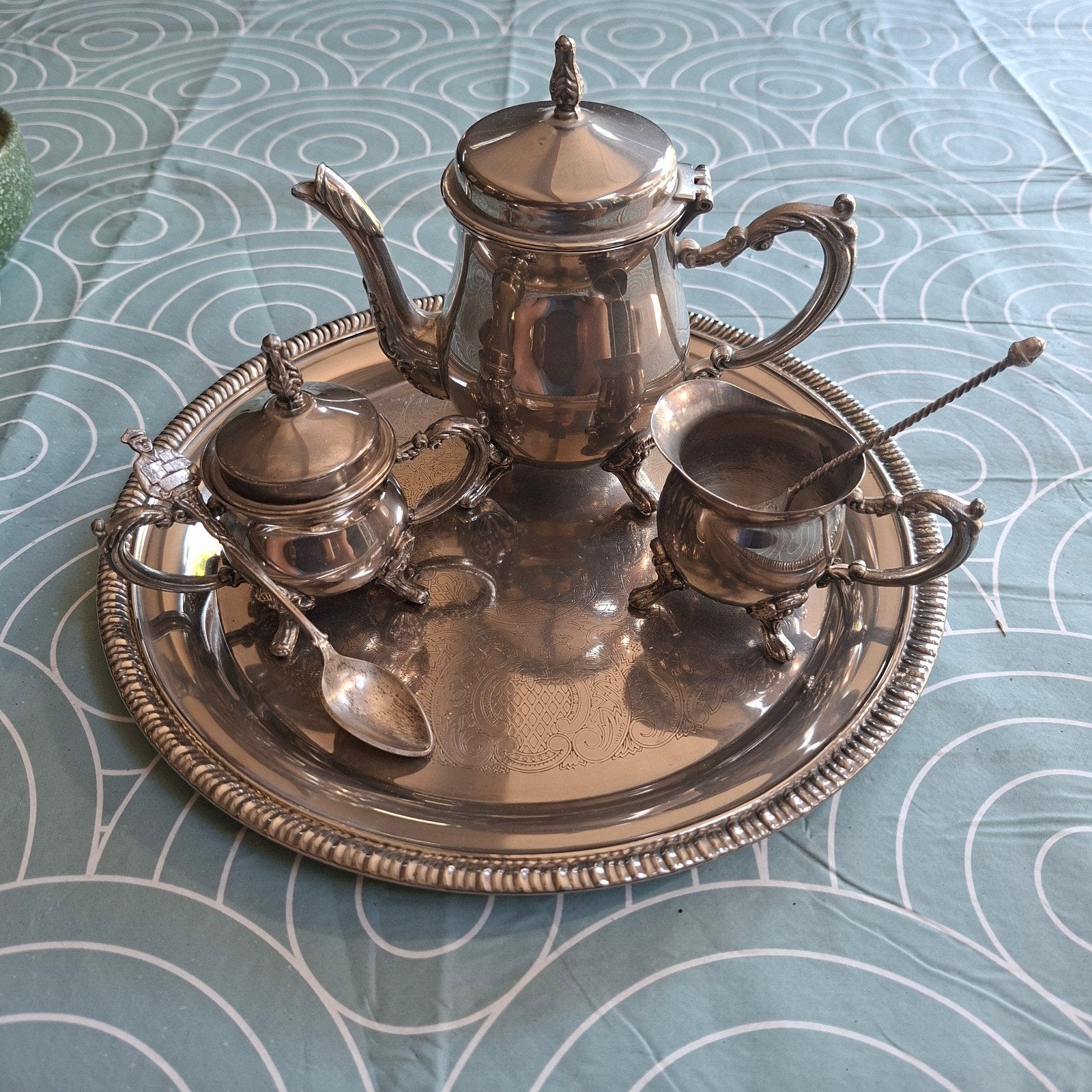 tinnen servies setje., Antiek en Kunst, Ophalen of Verzenden
