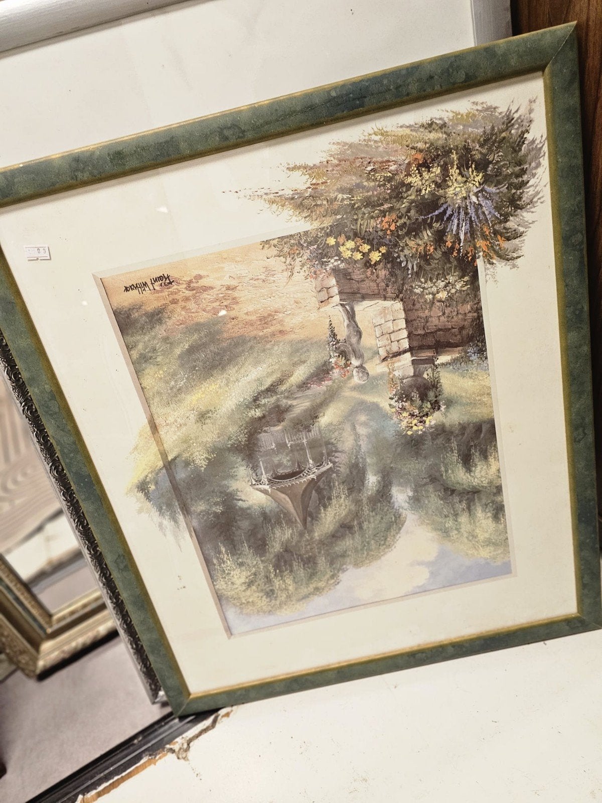 Schilderij van een landschap met water en brug, Antiek en Kunst, Ophalen
