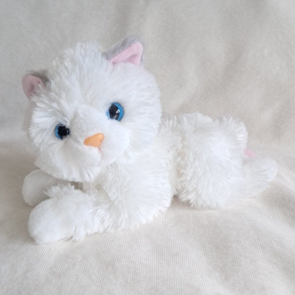 Witte animagic kat miauwt en spint ca 27 cm lang 0209, Animagic, Overige merken, -, Overige typen