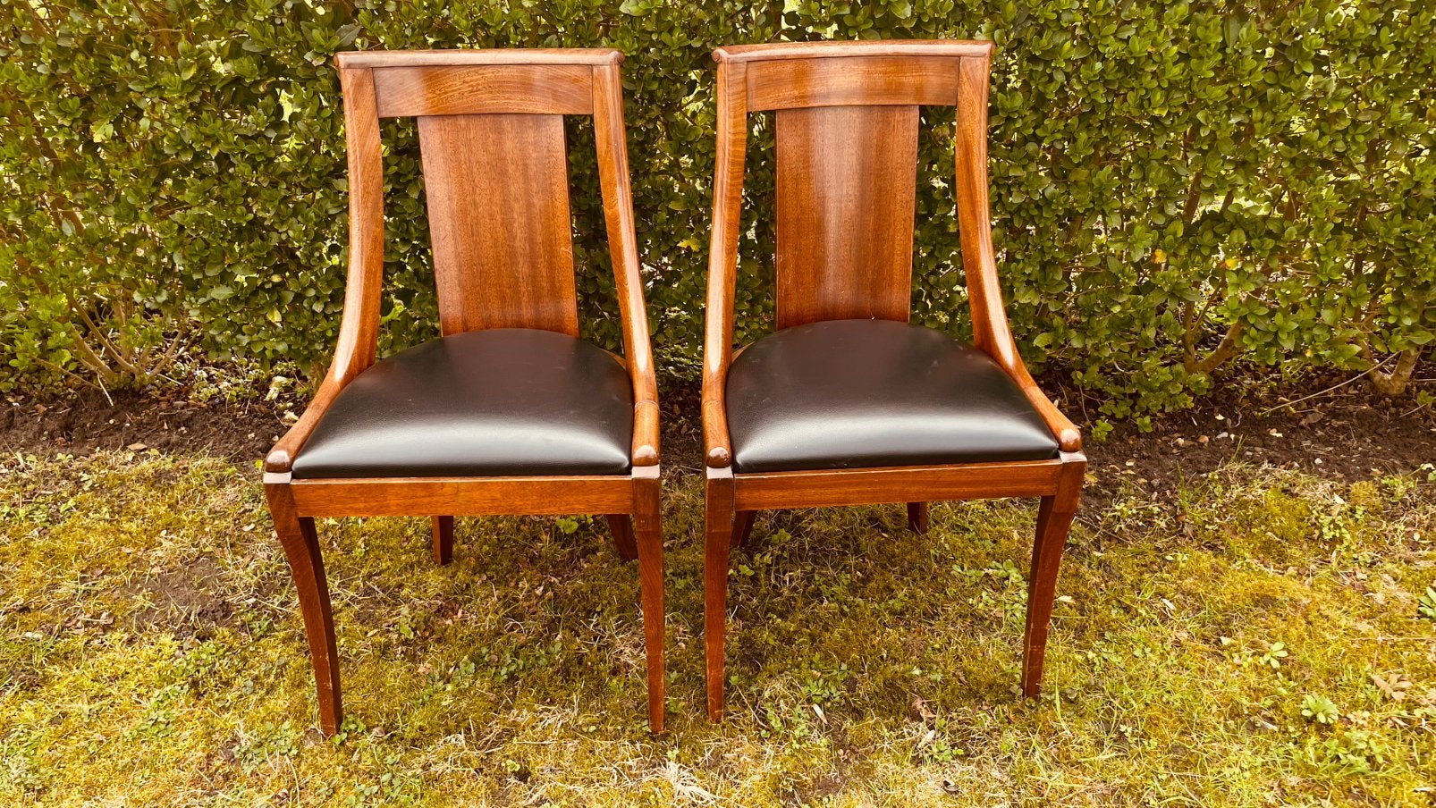 2 stuks antieke gondelstoelen uit het begin van de 19e eeuw., Ophalen, Gebruikt, Twee, Bruin