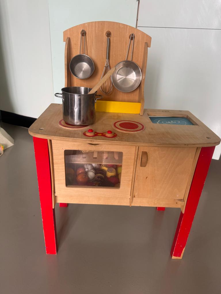 Houten speelkeuken met veel keuken accessoires, Ophalen, Gebruikt, Hout, Speelkeuken