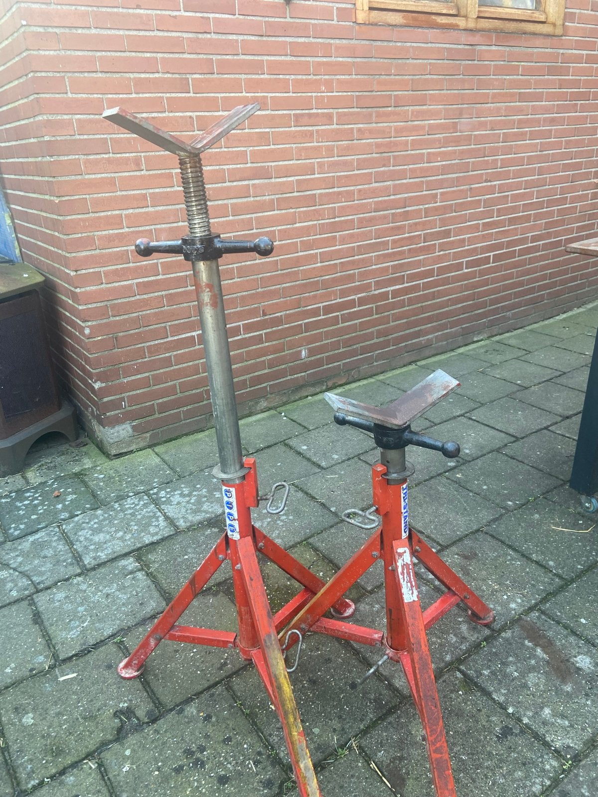 Pijpsteunen / Werkstandaards (2 stuks), Ophalen, Gebruikt, Overige typen, Overige merken