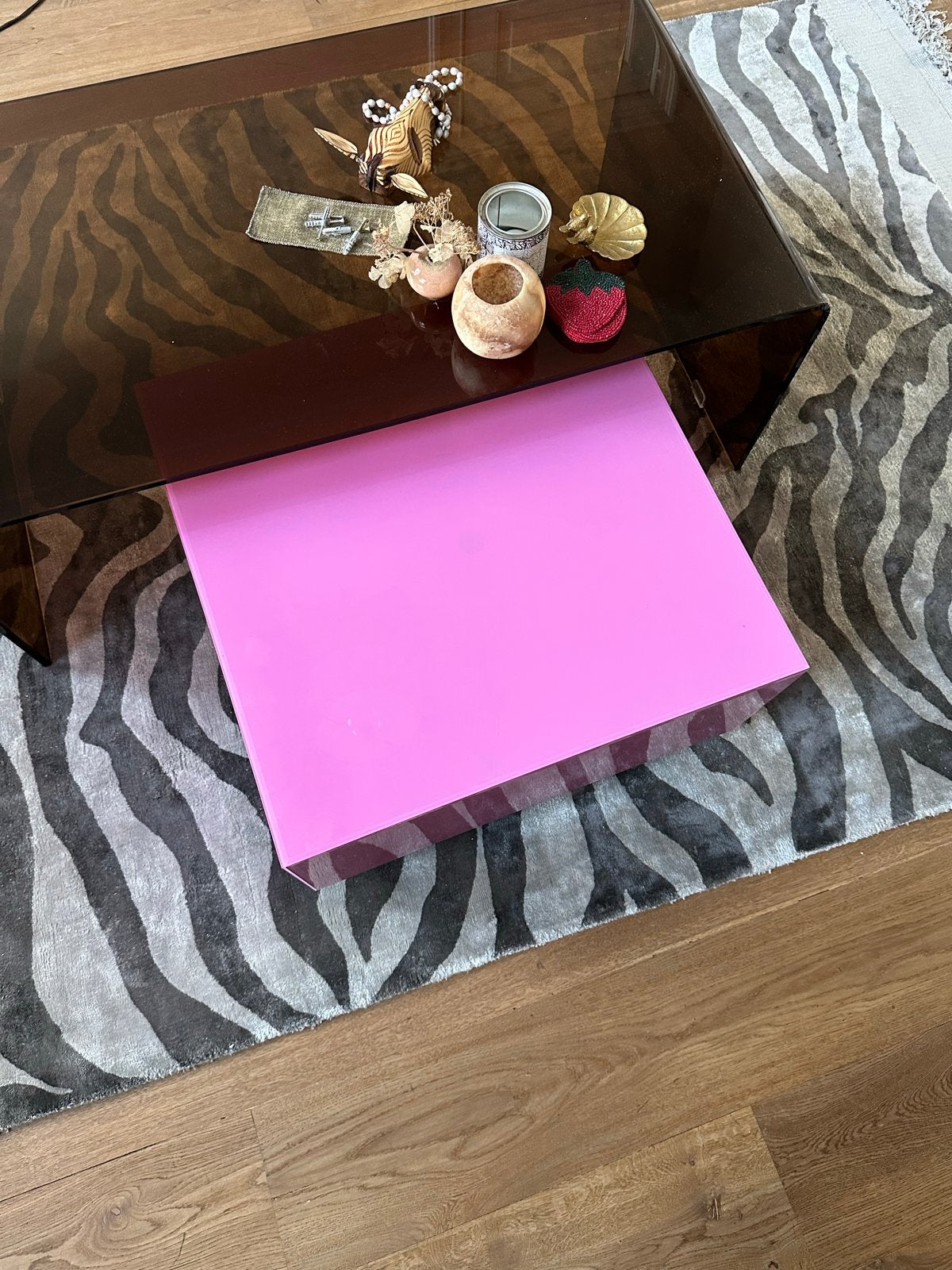 HK Living Mirror Block salontafel, Ophalen, Gebruikt, Vierkant, 50 tot 100 cm