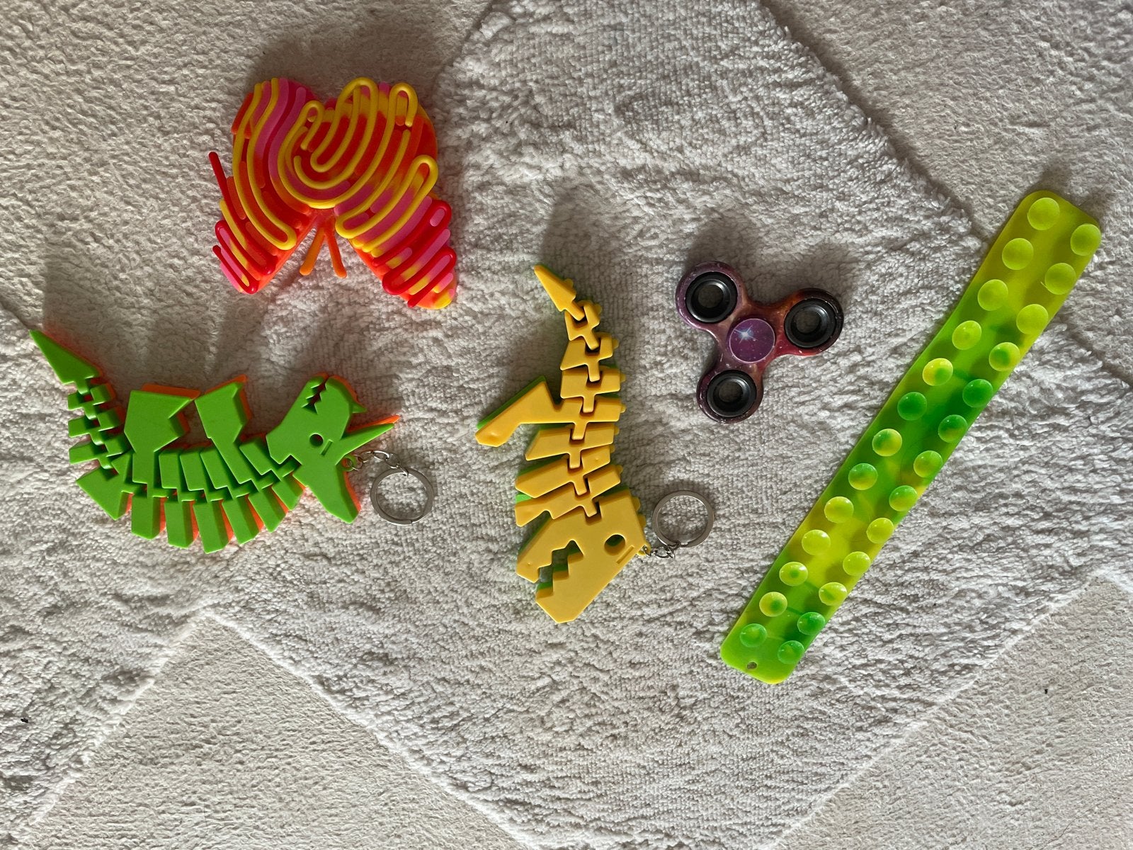 Fidget Toys Set: Dinosaurus, Vlinder, Fidget Spinner & Pop I, Ophalen, Gebruikt, Jongen of Meisje