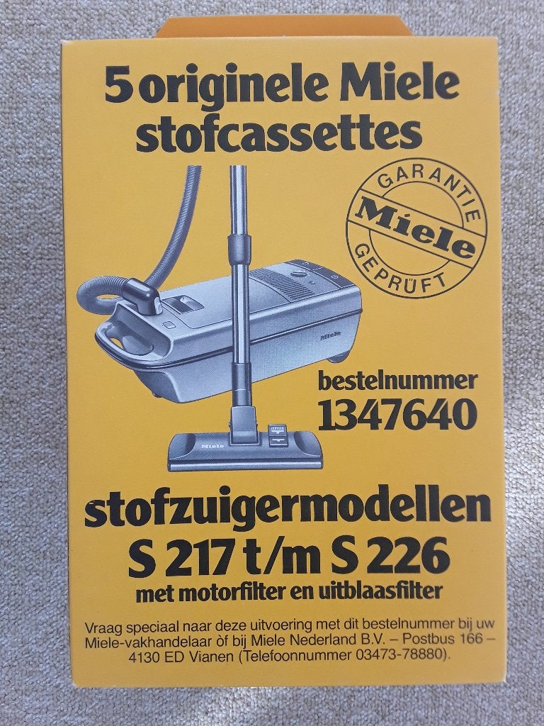 Miele stofzuigerzakken S217 t/m S226, Ophalen of Verzenden, Nieuw, Overige typen, Miele