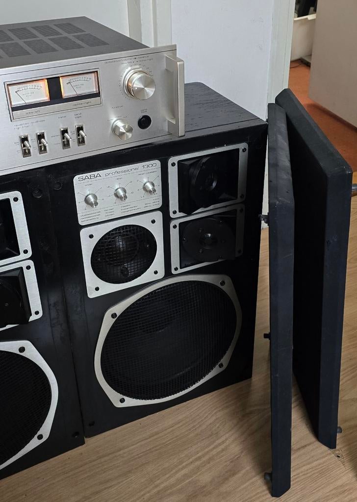 SABA Professional 1300 Speakers met SABA VS 2080 Versterker, Ophalen, Gebruikt, 120 watt of meer, Overige merken