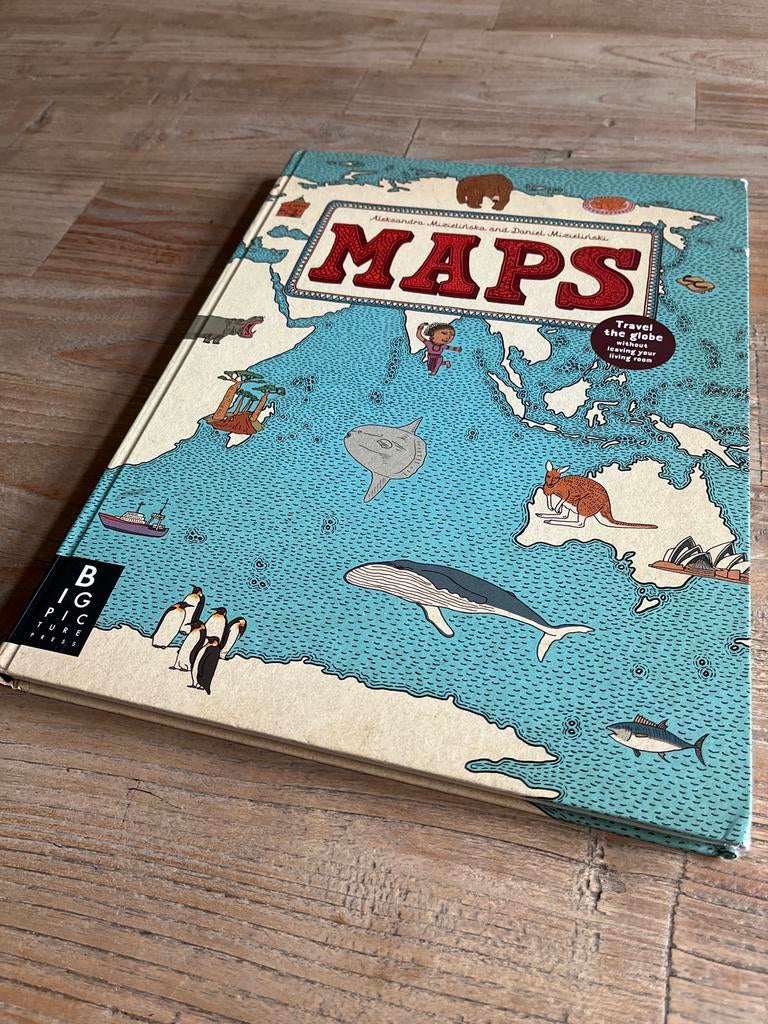 Maps. Engelstalige atlas voor kinderen, Boeken, Encyclopedieën, Ophalen of Verzenden, Zo goed als nieuw, Overige onderwerpen, Aleks, ra, Daniel Mizielinski