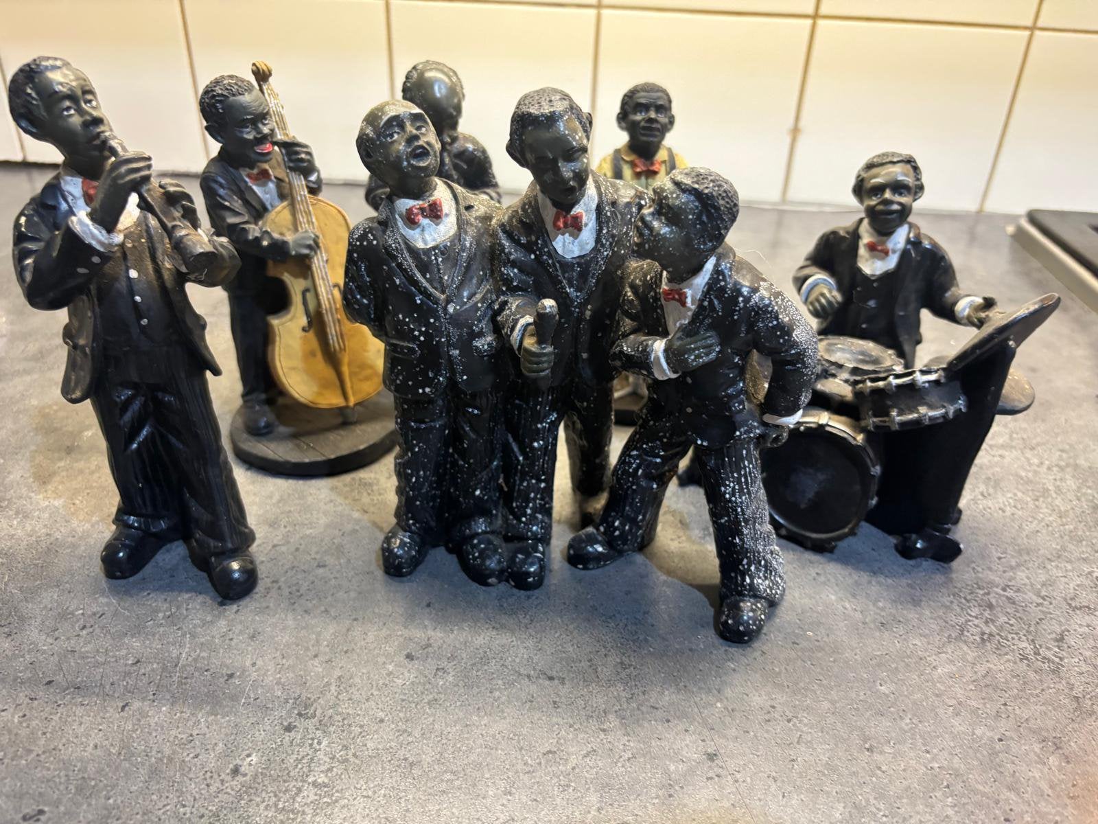 Vintage Jazz Band Beeldjes Set - Decoratieve Figuren, Ophalen of Verzenden, Gebruikt