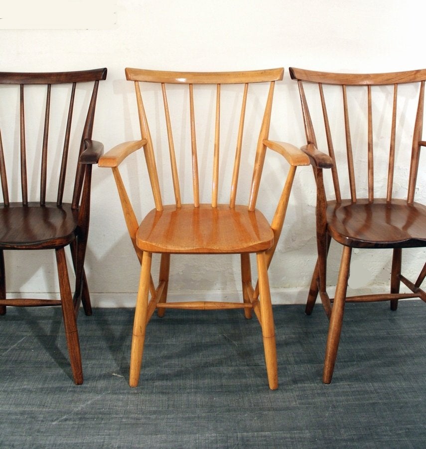 Jaren 50 teakhouten spijlen stoel Deense vormgeving, Ophalen, Gebruikt, -, DEENS MID CENTURY VINTAGE DESIGN