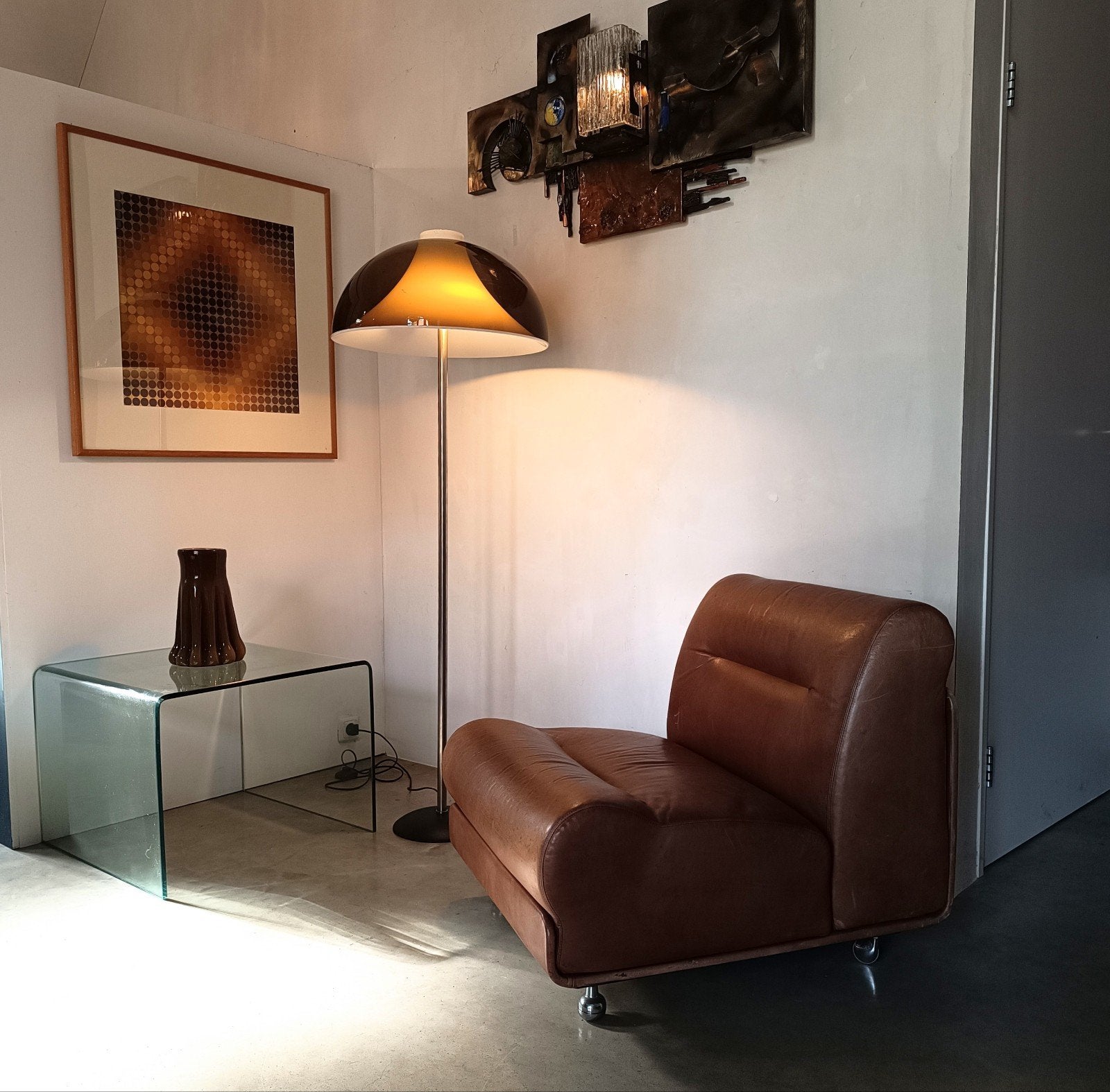 Vintage Space Age Design Vloerlamp 1970's, Ophalen, E27 (groot), 150 tot 200 cm, Mid Century Modern Space Age Design