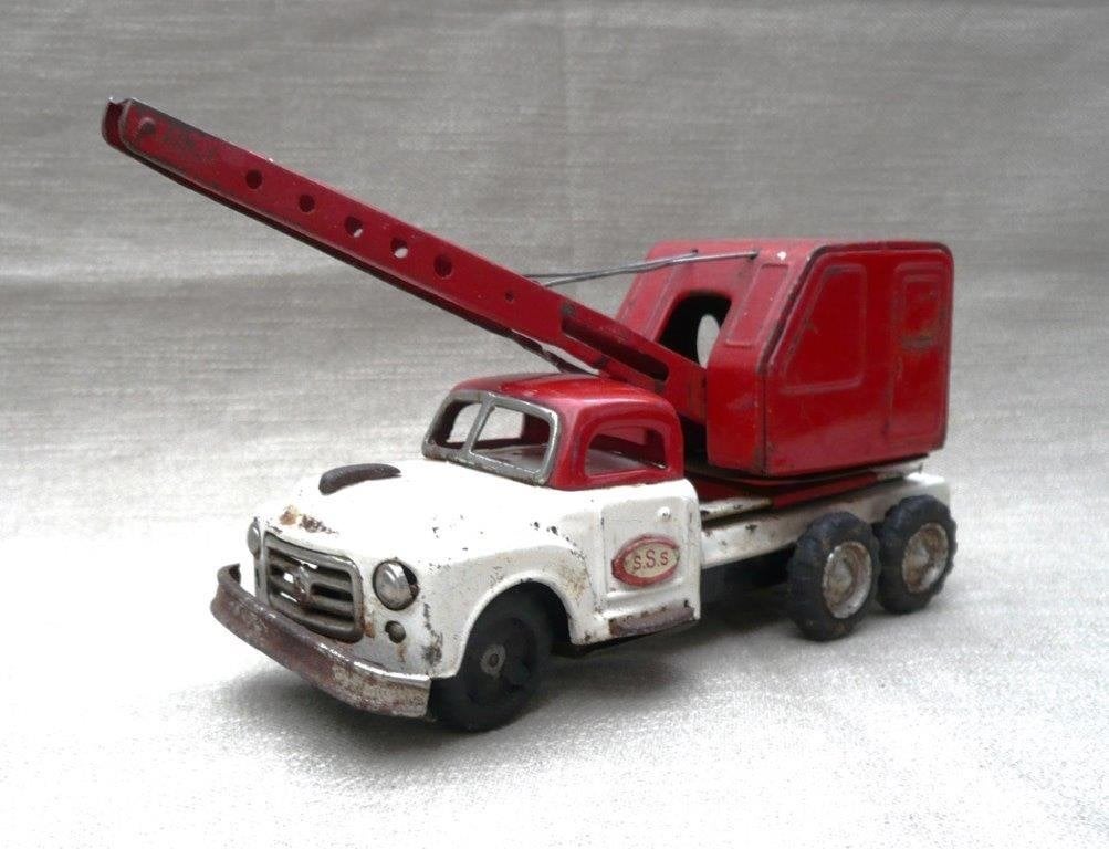 SSS Japan Jaren 50 truck met draaibare kraan. 1/40., Ophalen of Verzenden