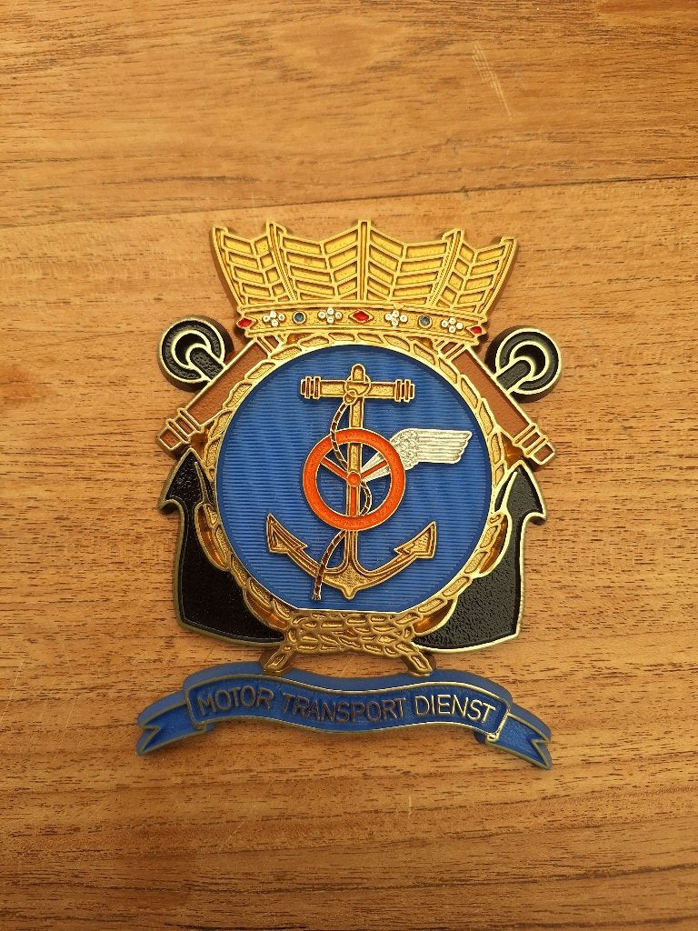 Wapenschild marine motor transportdienst, Ophalen of Verzenden, Marine, Nederland, Embleem of Badge