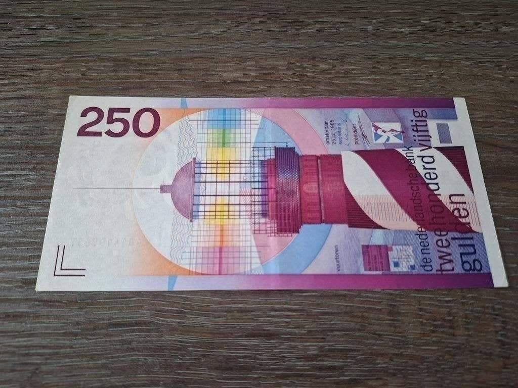 Prachtig biljet 250 gulden Vuurtoren, 1985, Postzegels en Munten, Bankbiljetten | Nederland, Ophalen of Verzenden, 250 gulden