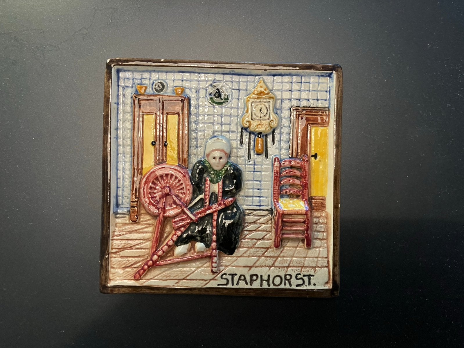 Tegel Staphorst Klinkenberg Zeist 10 x 10 cm, Antiek en Kunst, Kunst | Schilderijen | Abstract, Ophalen of Verzenden