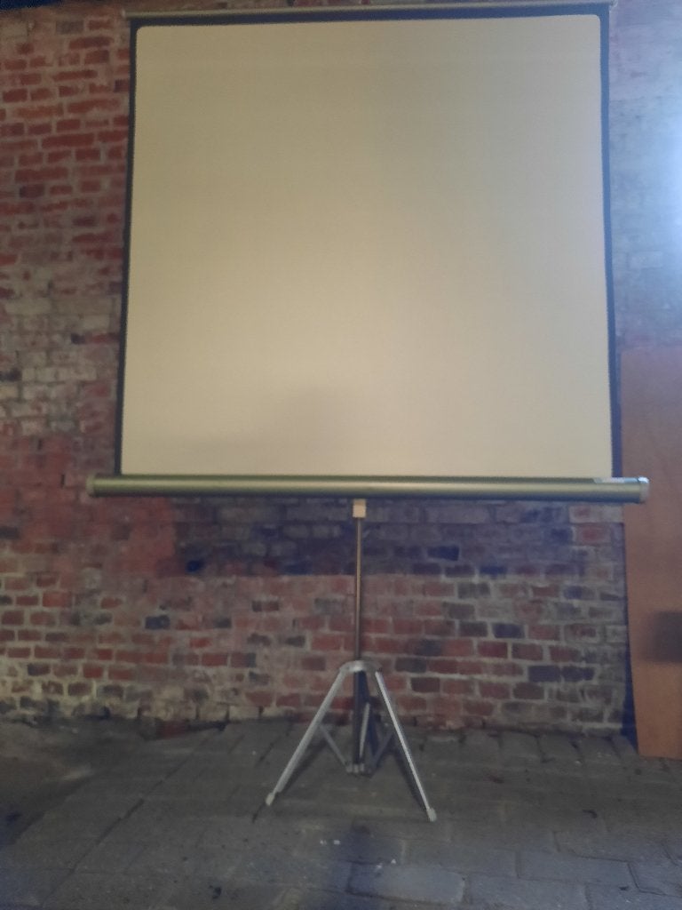 Projectiescherm en projectorstandaard, Audio, Tv en Foto, Projectieschermen, Ophalen, Handmatig, Gebruikt